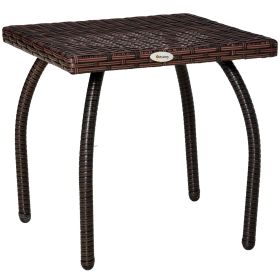 Outsunny Wicker Side Table Patio All-Weather Material Outdoor Furniture