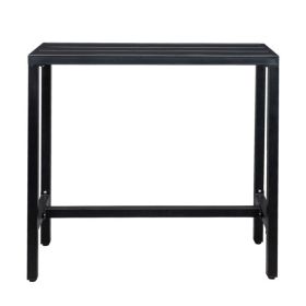 40in Iron With Adjustment Knob Patio Bar Table Black