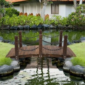 Wooden Garden Bridge Arc Footbridge ( Amazon Shipping)(Prohibited by WalMart)