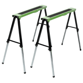 2PACK Adsjustable Saw Horse,Folding Portable Work Horse With Fast Open Legs,Convenient Handle, For Garage, Workshop, Fully Assembled, Green Black (Option: BlackGreen)