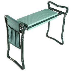 Foldable Garden Kneeler Seat With Kneeling Soft Cushion Pad Tools Pouch Portable Gardener (Option: Dark Green)
