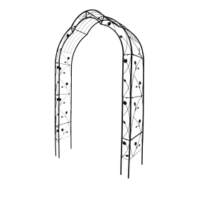 Metal Garden Arch Assemble Freely With 8 Styles Arbor Trellis Climbing Plants Outdoor (Color: Black)