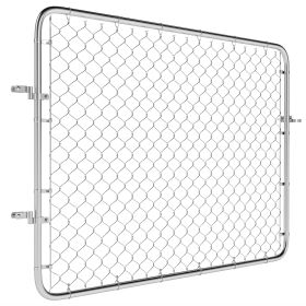 Garden Gate Chain Link Fence Gate, Galvanized Steel Garden Door For Yard Entrance Way, 47.2 X 70.9 In., Silver (Color: Silver)