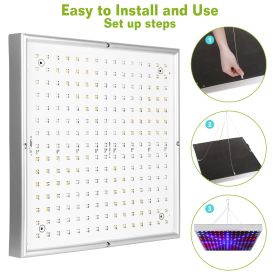 1 Set LED Grow Light Full Spectrum Hanging 225 LEDs Plant Grow Lamp Indoor Grow Light For Greenhouse Succulents Seedlings Plants Veg And Flower (Color: White)
