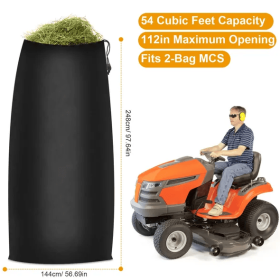 Lawn Tractor Leaf Bag 54 Cubic Feet Standard Garden Waste  Bag With 112in Opening (Option: Black)