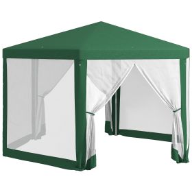 Outsunny 13' X 11' Outdoor Party Tent, Hexagon Sun Shade Shelter Canopy With Protective Mesh Screen (Color: green)