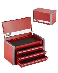 Tool Box 8.6-inch Portable Metal Tool Box 3 Drawers Tool Organizer Red (Option: Portable Metal Tool Box)